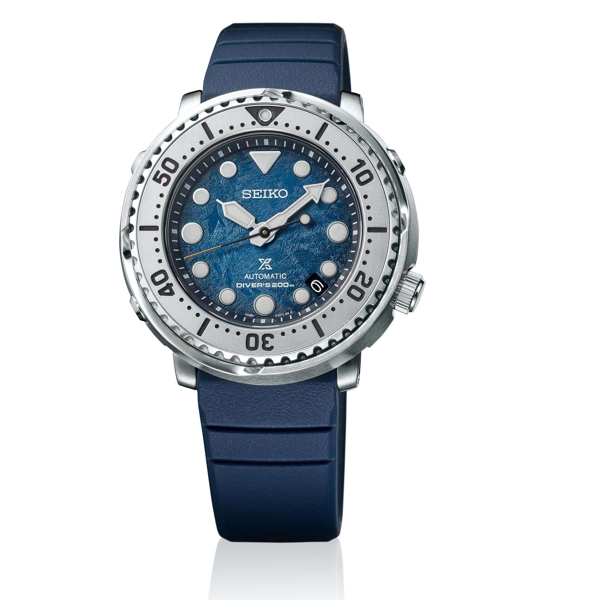Seiko Prospex Antarctica Tuna Save The Ocean Blue Dial Navy Blue Silicone Strap Men's Watch SRPH77K1