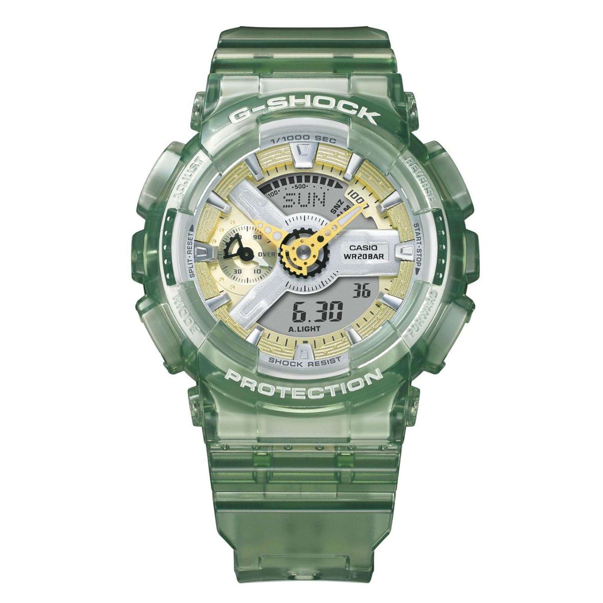 Casio G-Shock Quartz Green Dial Green Silicone Strap Watch GMA-S110GS-3AER