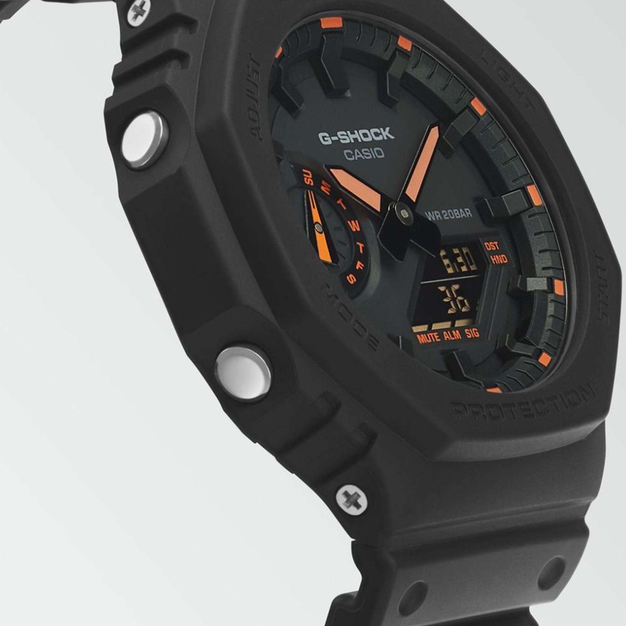 Casio G-Shock Octagon Series ‘CasiOak’ Quartz Grey Dial Grey Silicone Strap Mens Watch GA-2100-1A4ER
