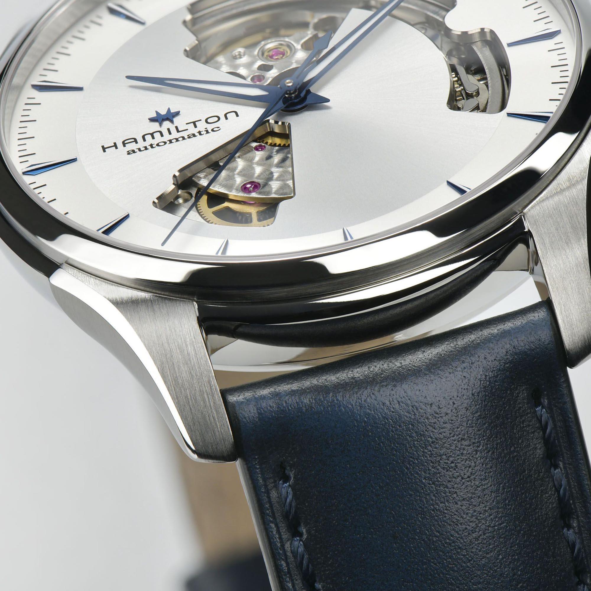 Hamilton Jazzmaster Open Heart Automatic Silver Dial Leather Strap Men's Watch H32675650