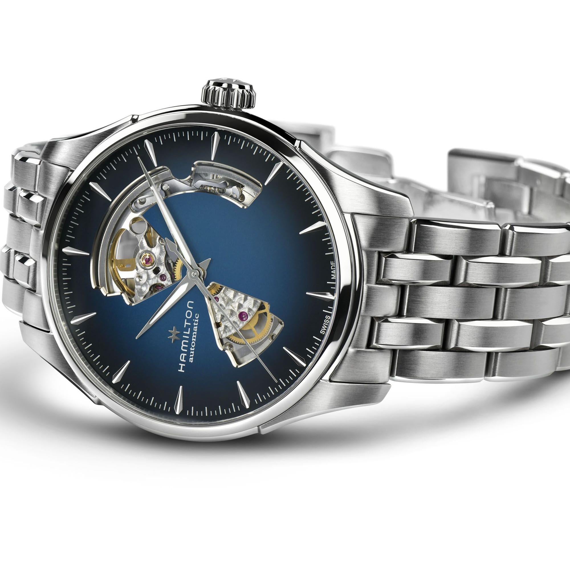 Hamilton Jazzmaster H32675140 five-link steel bracelet detail
