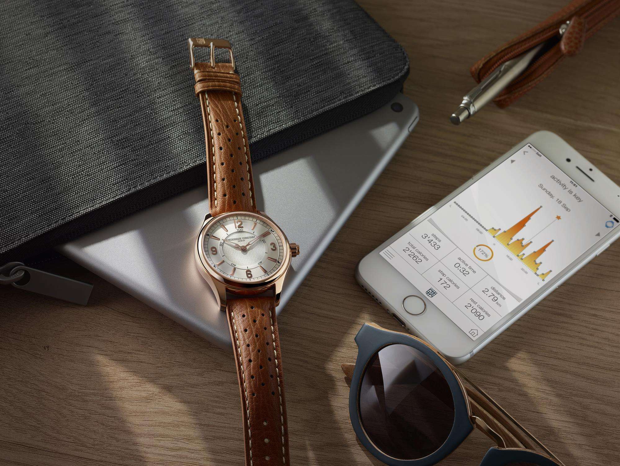 Frederique Constant Rose Gold Mens Horological Smartwatch FC-282AS5B4 - WatchNation