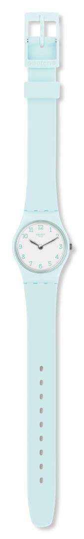 Swatch Greenbelle Green Plastic Case Green Silicone Strap Girls 2017 Fall Winter White Dial Watch LG129