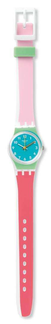Swatch De Travers White Plastic Case White Silicone Strap Girls Watch LW146