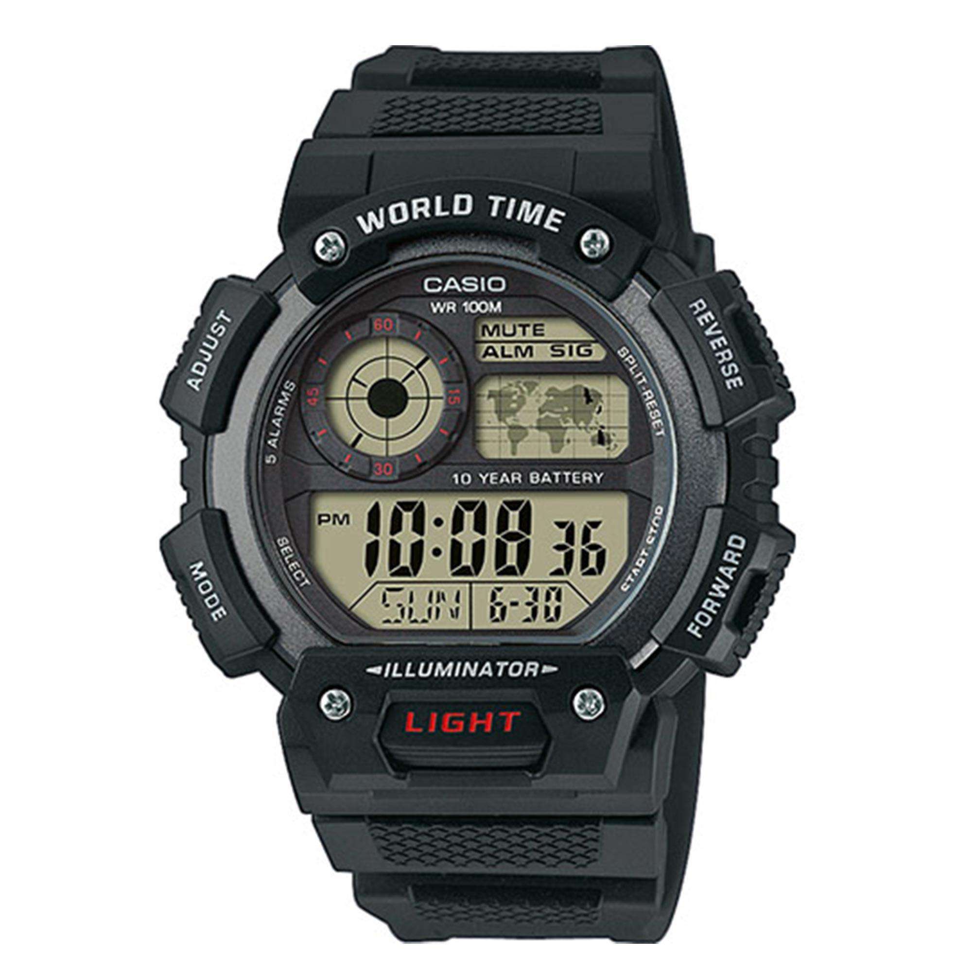 Casio Collection Quartz Black Dial Black Resin Strap Unisex Watch AE-1400WH-1AVEF