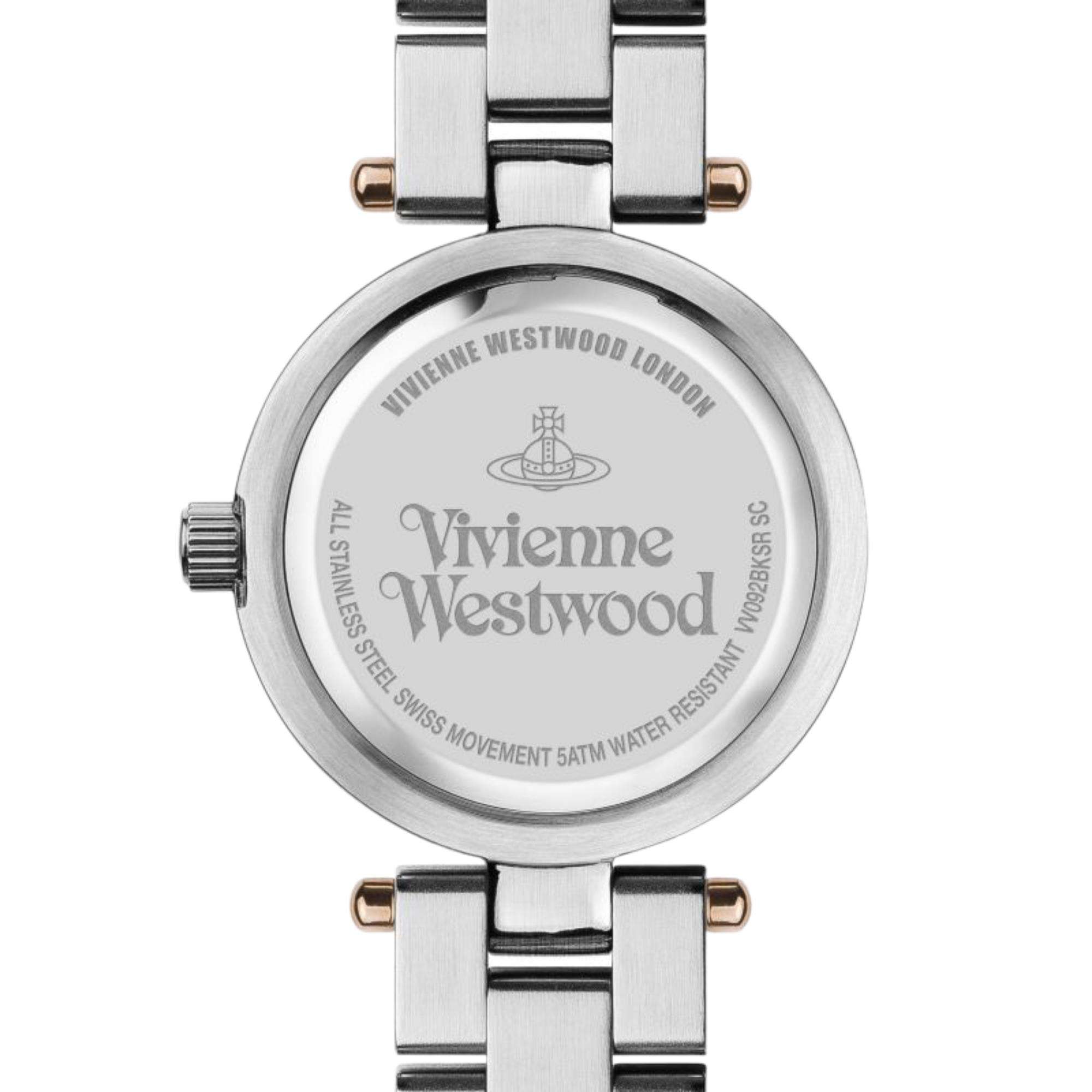 Vivienne Westwood Westbourne Quartz Black Dial Two Tone Stainless Steel Bracelet Ladies Watch VV092BKSR