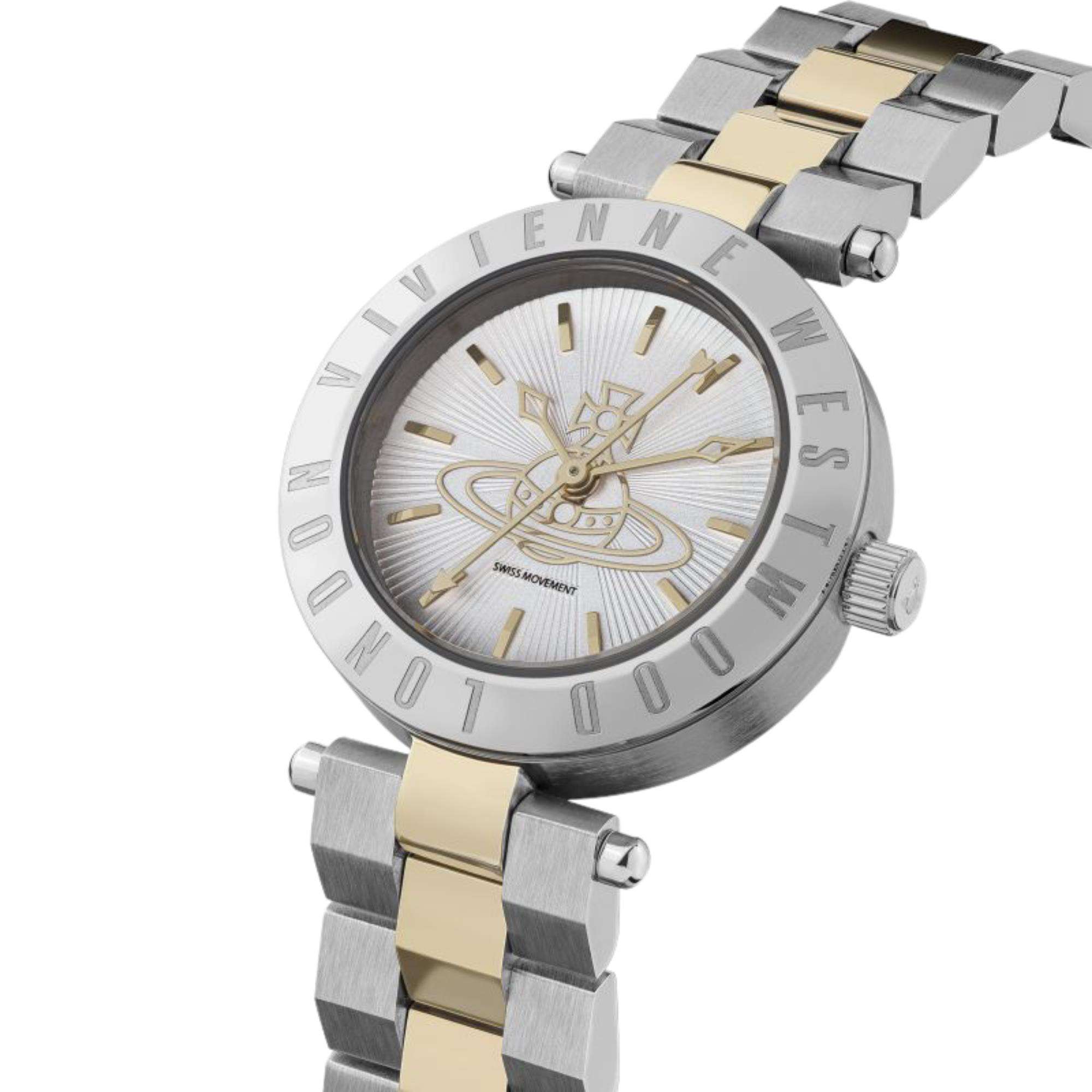 Vivienne Westwood Westbourne Quartz Silver Dial Two Tone Stainless Steel Bracelet Ladies Watch VV092LSG