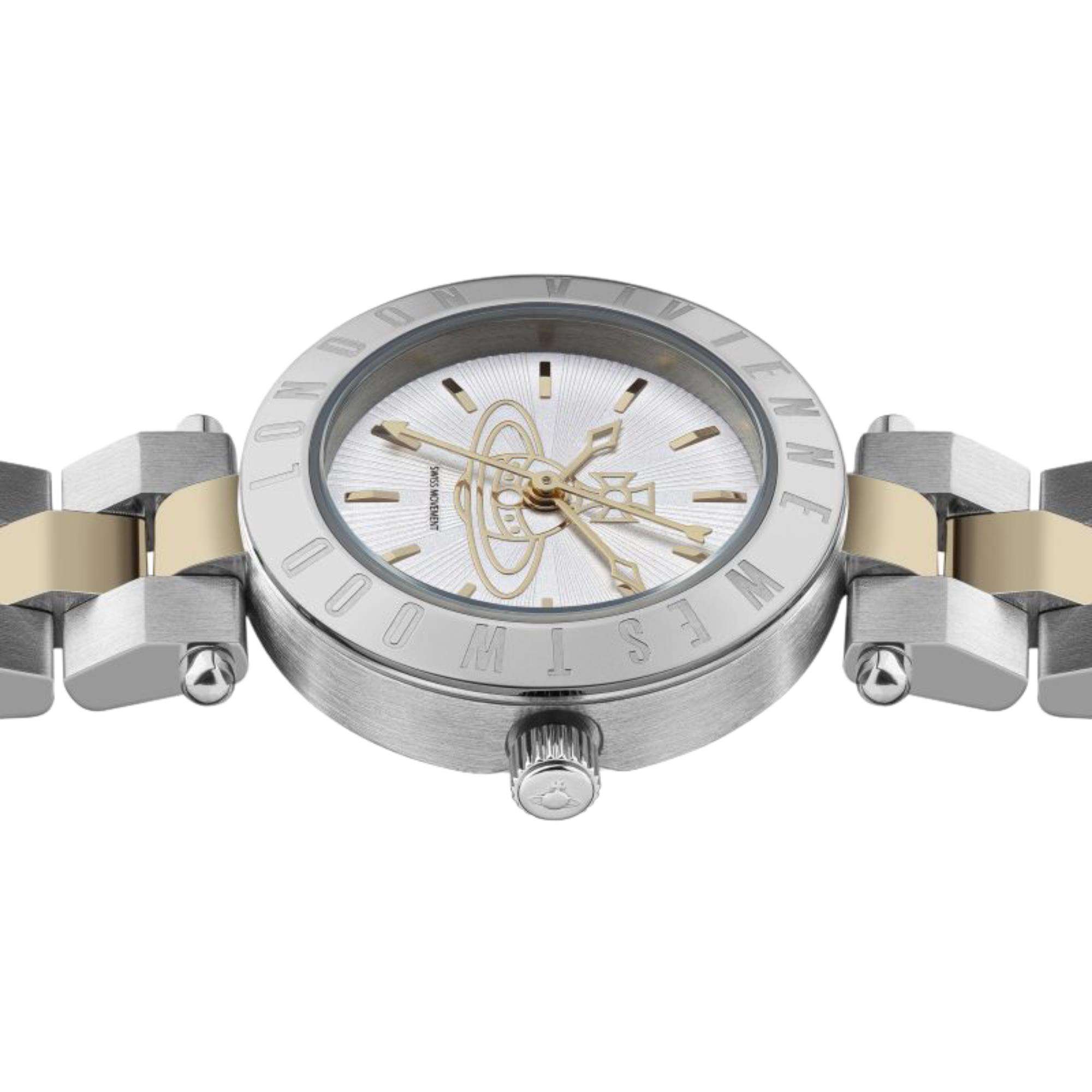 Vivienne Westwood Westbourne Quartz Silver Dial Two Tone Stainless Steel Bracelet Ladies Watch VV092LSG