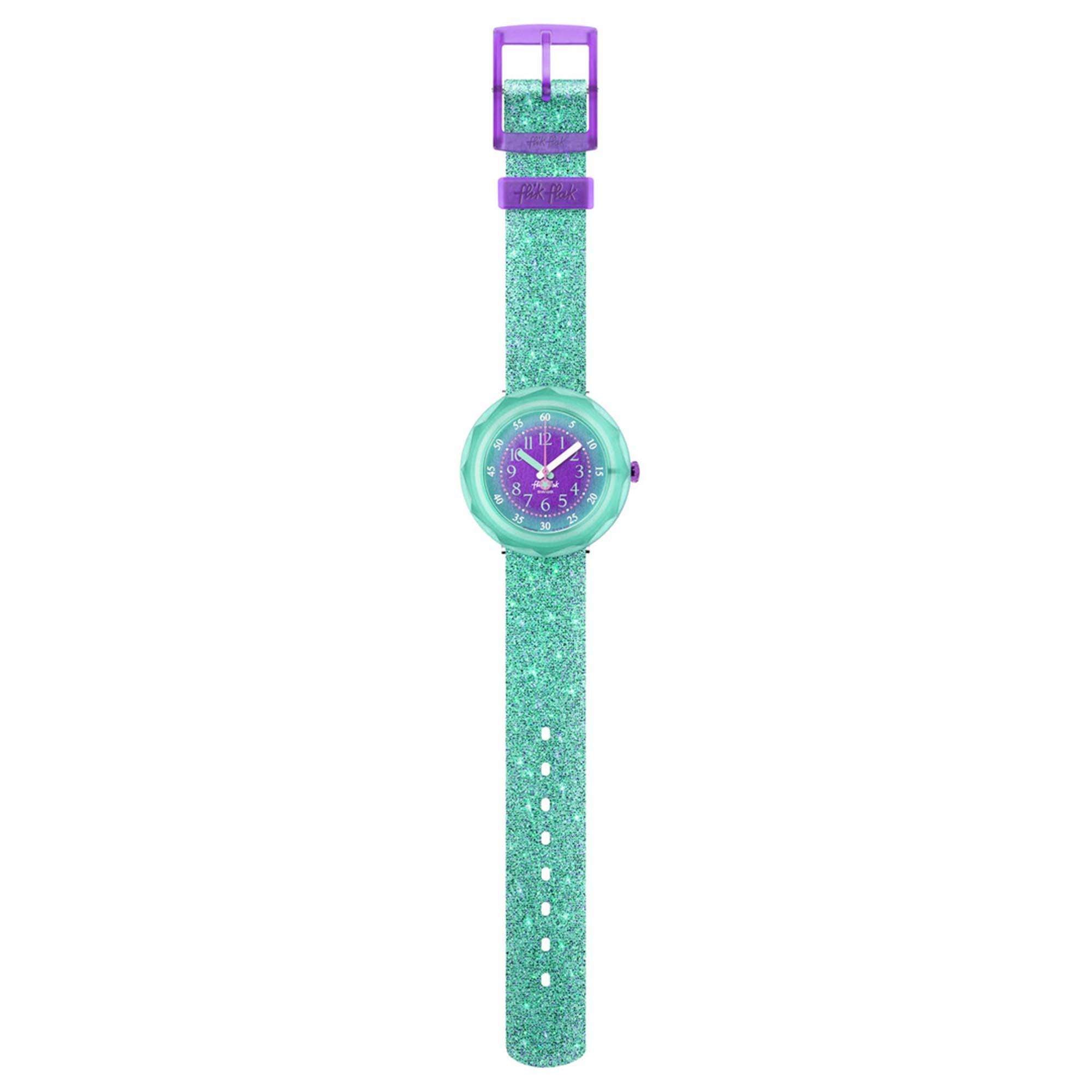 Flik Flak Oceanaxus Quartz Purple Dial Blue Silicone Strap Kids Watch FCSP112