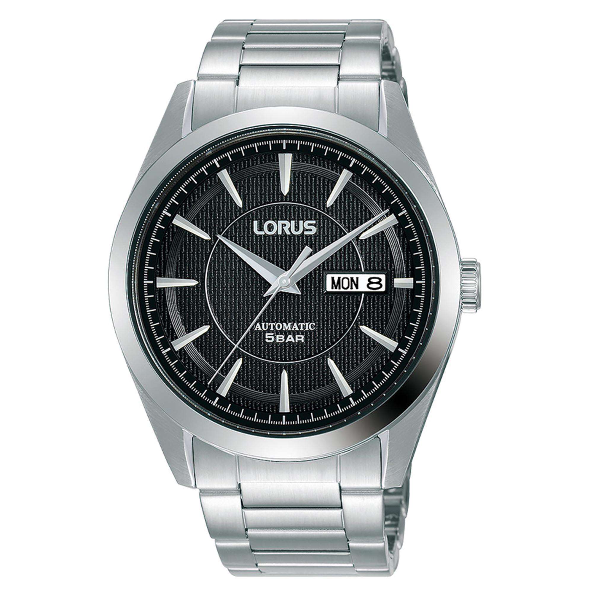 Lorus Classic Automatic Black Dial Stainless Steel Bracelet Men's Watch RL441AX9