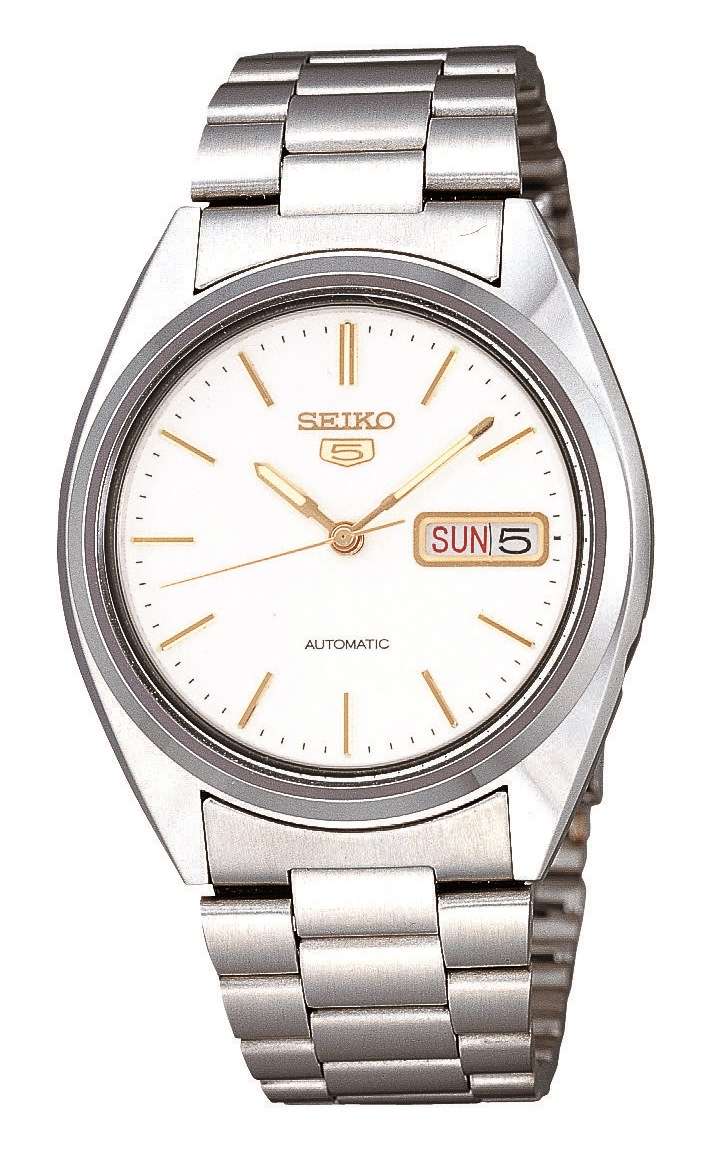 Seiko 5 Automatic White Dial Stainless Steel Bracelet Men's Watch SNXG47K1