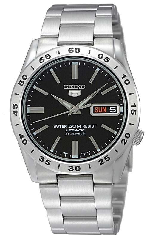Seiko 5 Automatic Black Dial Stainless Steel Men's Watch SNKE01K1