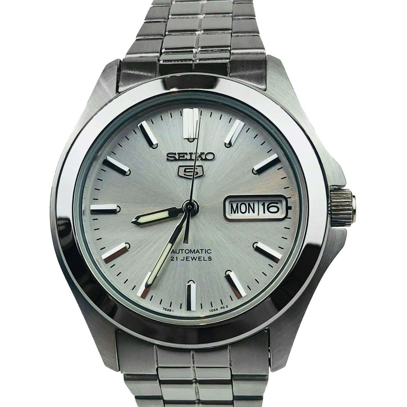Seiko 5 Automatic White Dial Stainless Steel Men's Watch SNKK87K1