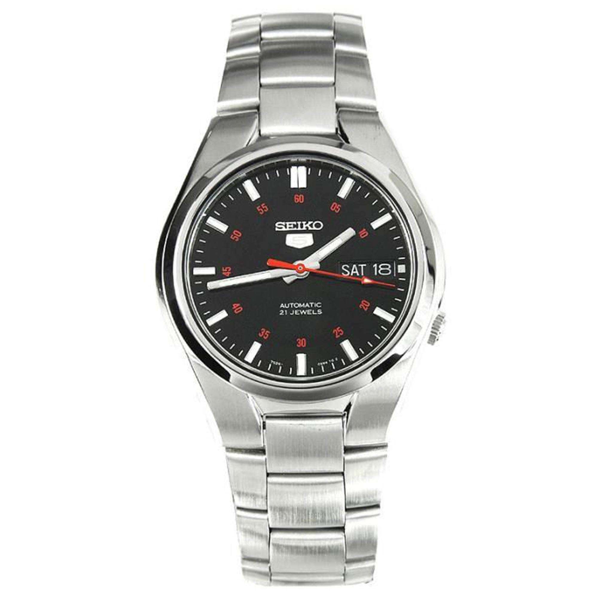 SEIKO 自動巻き腕時計 SNK617K1 Seiko 5 Automatic Black Dial Red Marker Watch SNK617K1 | WatchNation
