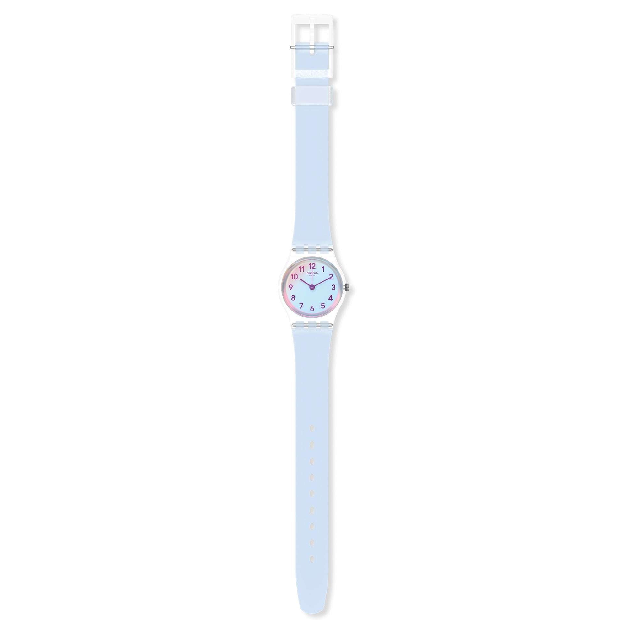 Swatch Casual Blue Quartz Blue Dial Silicone Strap Ladies Watch LK396
