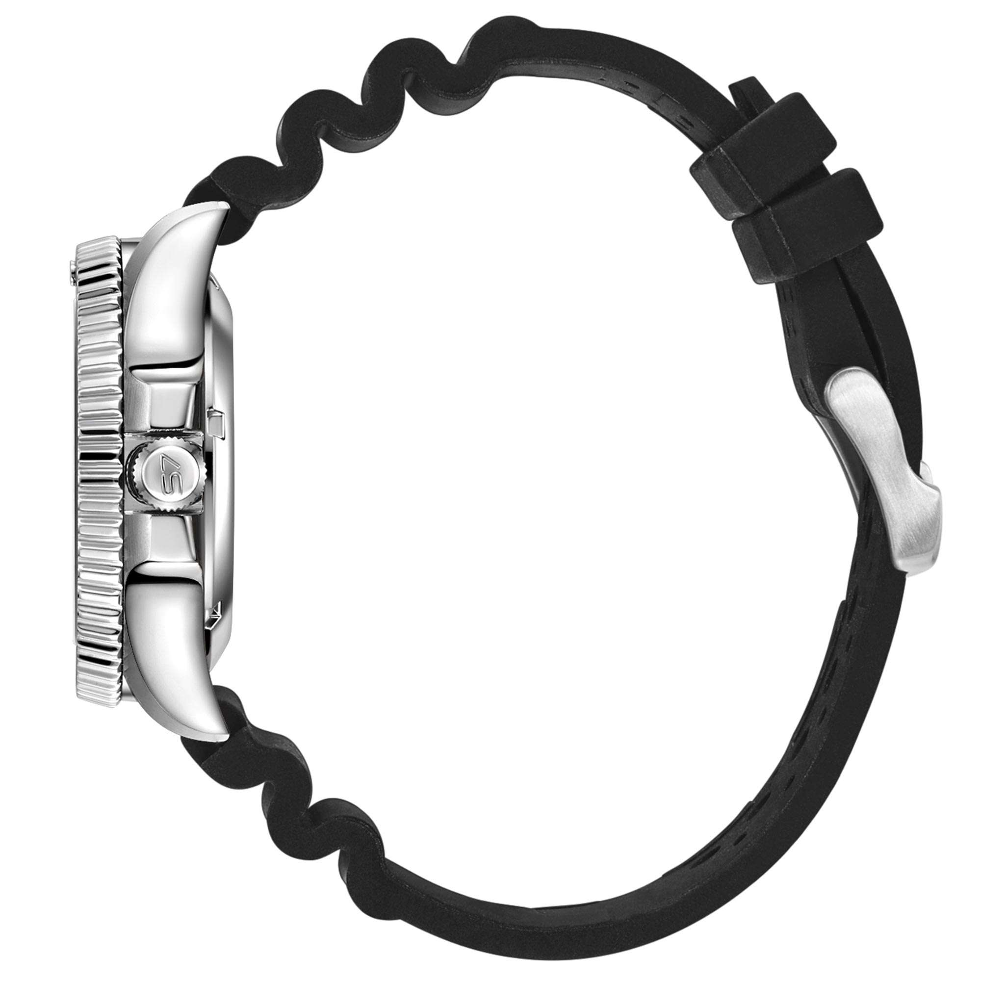 Rotary Super 7 SCUBA Automatic Orange Dial Ceramic Bezel Silicone Strap Men's Dive Watch S7S002S