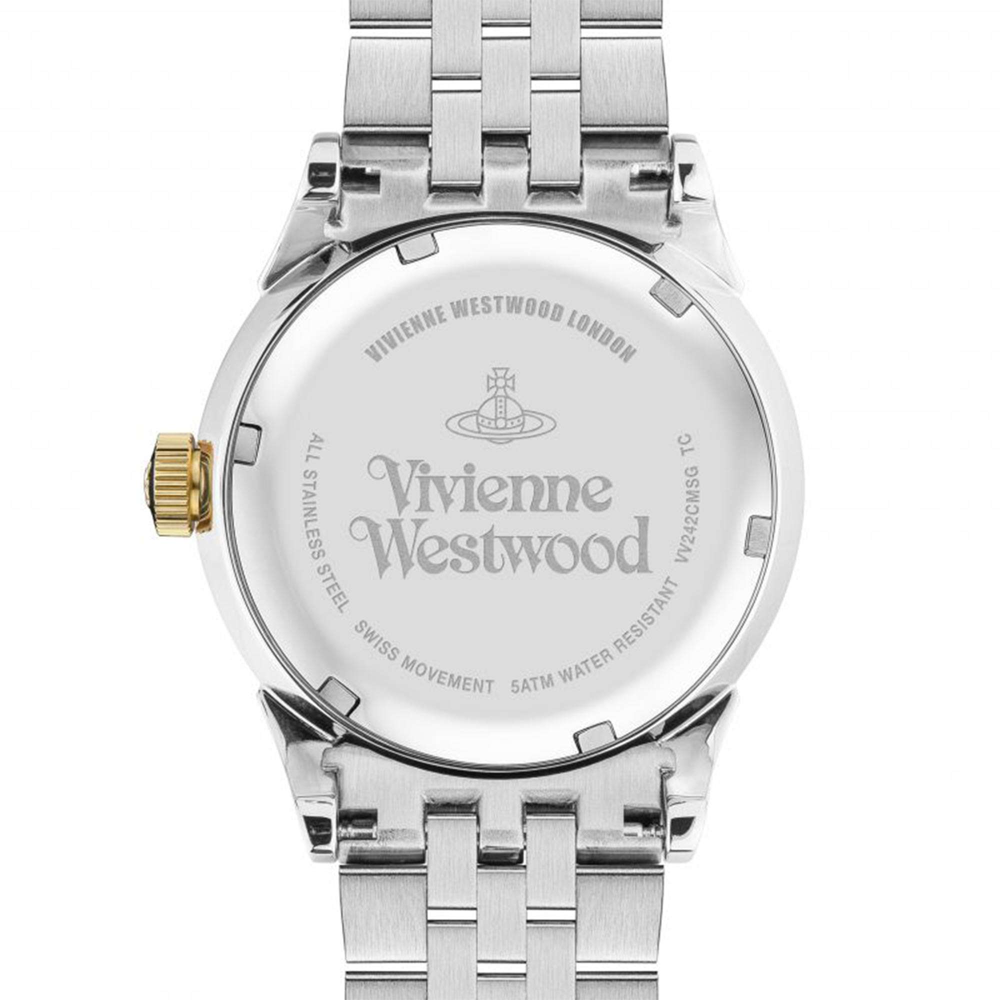 Vivienne Westwood Seymour Quartz Champagne Dial Two Tone Stainless Steel Bracelet Men's Watch VV242CMSG