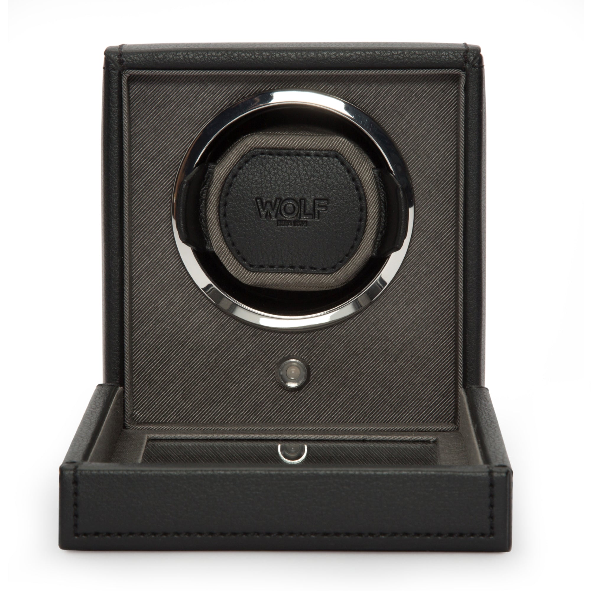 WOLF Cub Single Watch Winder Black with Cover 461103