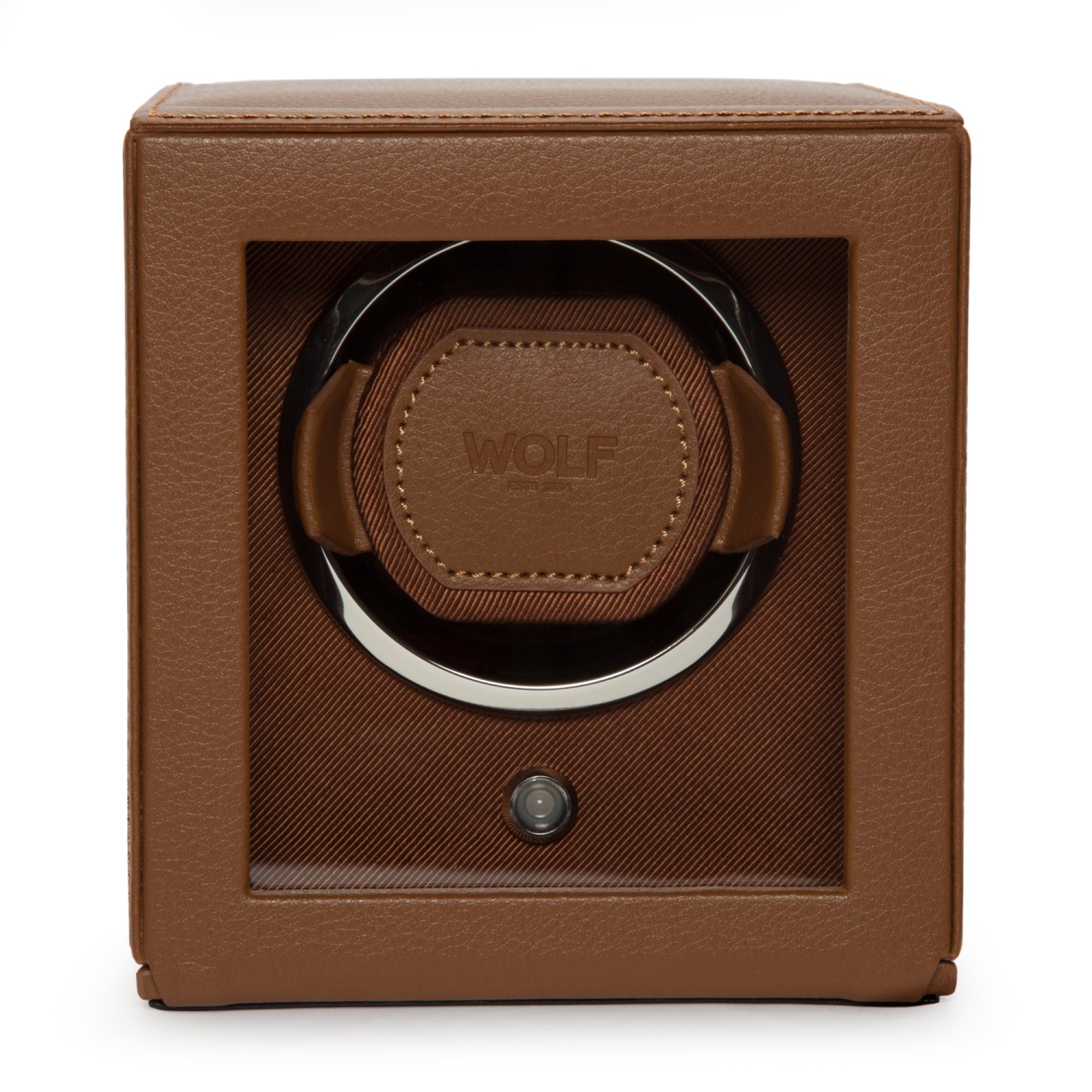 WOLF Cub Cognac Single Watch Winder in Vegan Leather 461127