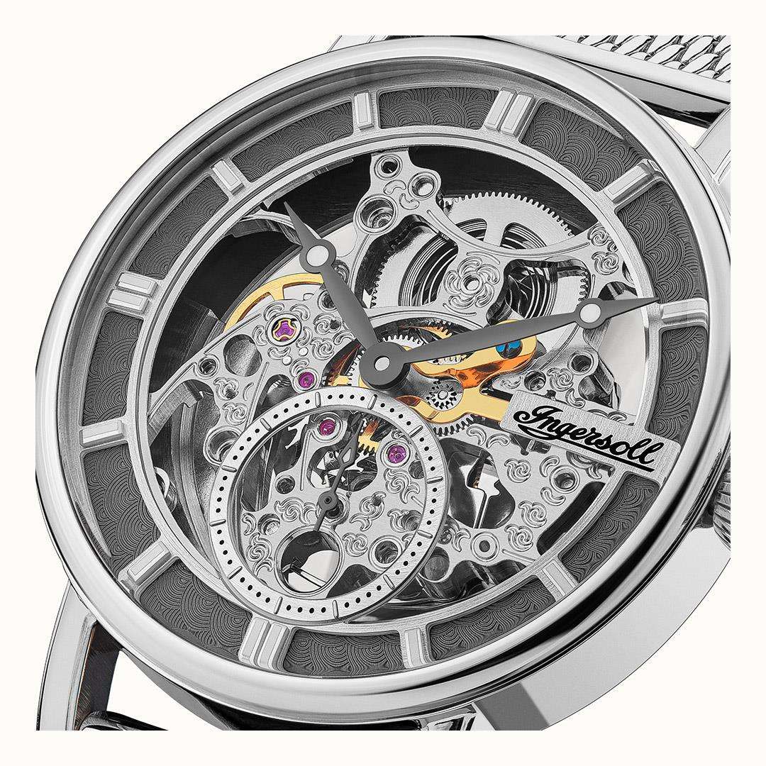 Ingersoll The Herald Automatic Grey Dial Milanese Bracelet Men's Watch I00405B