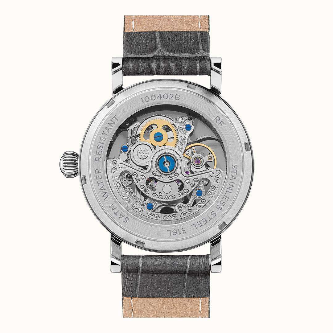 Ingersoll The Herald Automatic Grey Leather Strap Silver Dial Men's Watch I00402B
