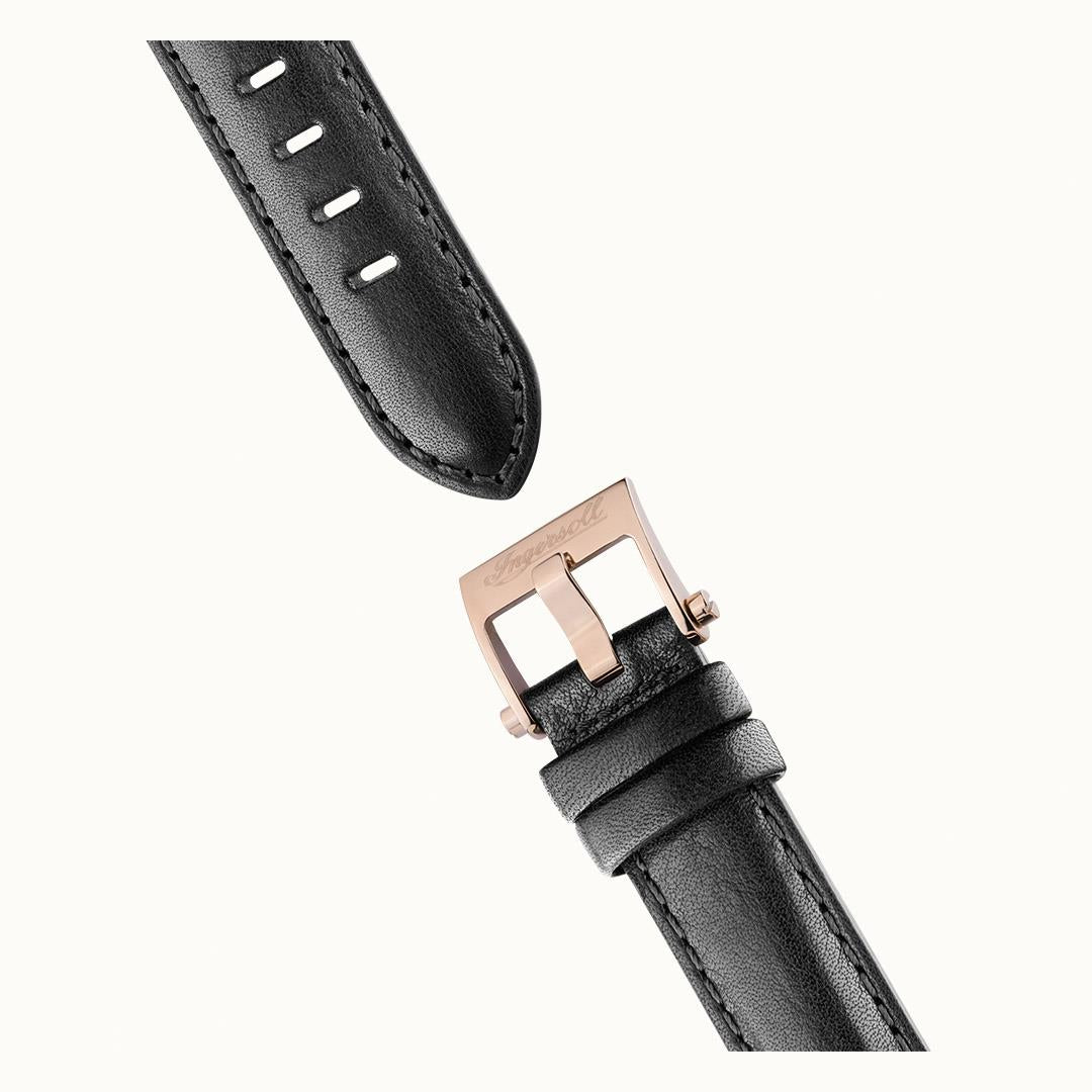 Ingersoll ‘The Jazz’ Automatic Black Dial Black Leather Strap Men’s Watch I07705
