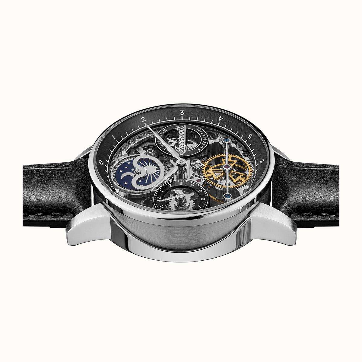 Ingersoll The Jazz Automatic Black Dial Black Leather Strap Men's Watch I07701