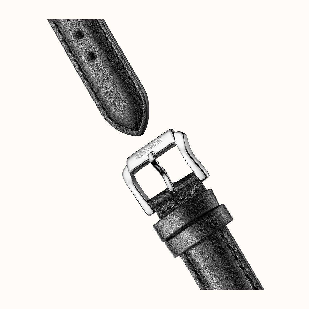 Ingersoll The Jazz Automatic Black Dial Black Leather Strap Men's Watch I07701