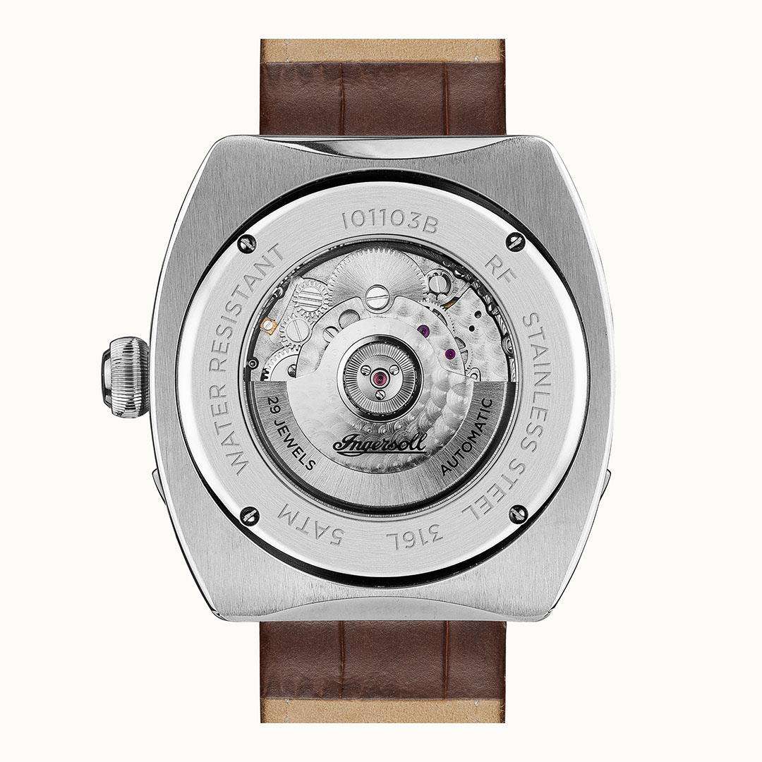 Ingersoll The Michigan Automatic White Dial Brown Leather Strap Men's Watch I01103B