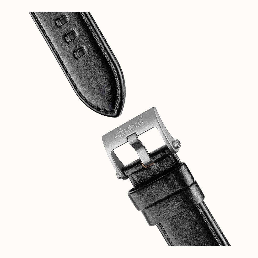 Ingersol The Motion Automatic Black Dial Leather Strap Men's Watch I11702B
