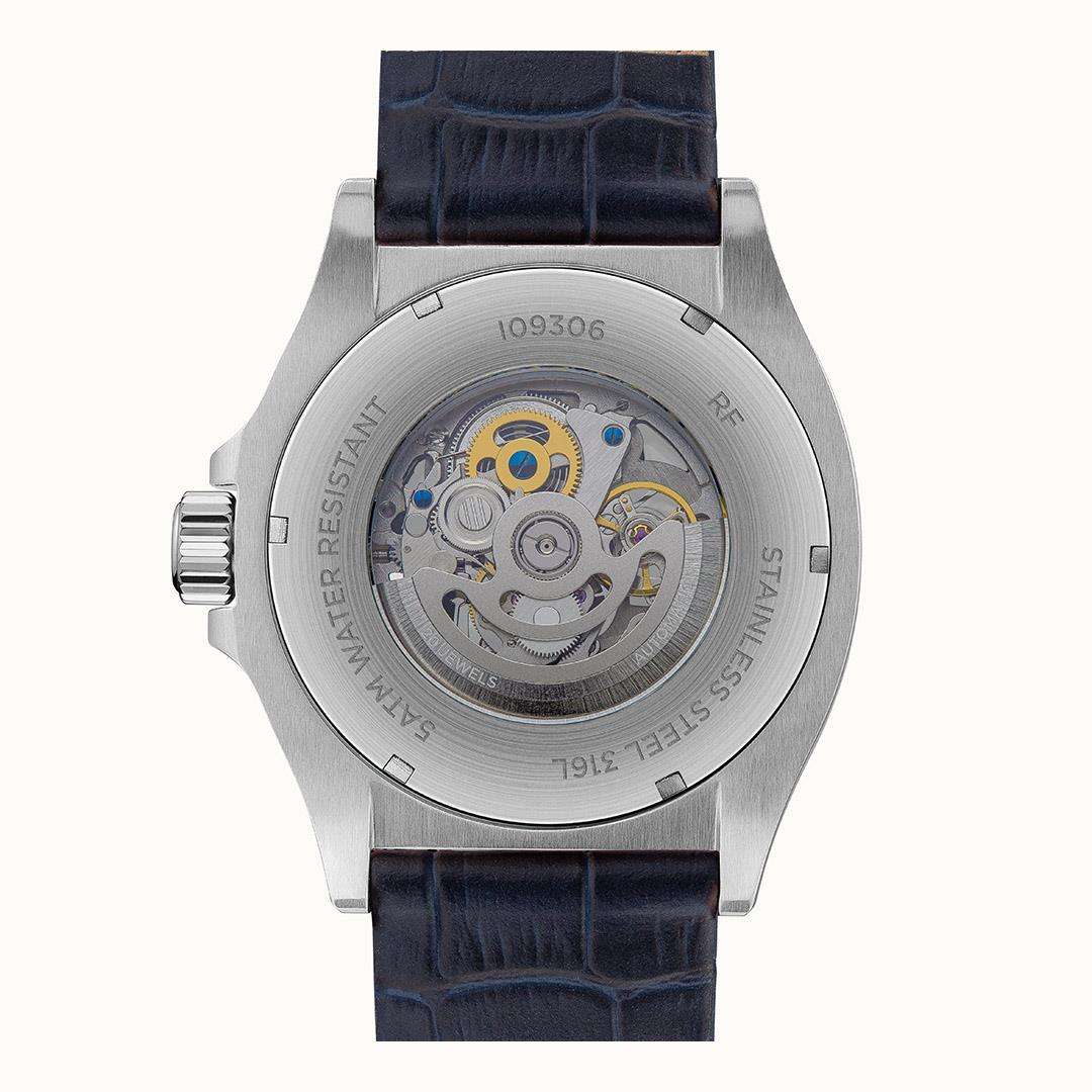 Ingersol The Orville Automatic Navy Blue Leather Strap Blue Dial Men's Watch I09306