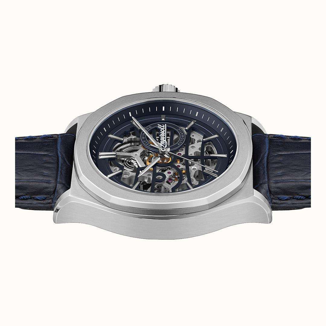 Ingersol The Orville Automatic Navy Blue Leather Strap Blue Dial Men's Watch I09306