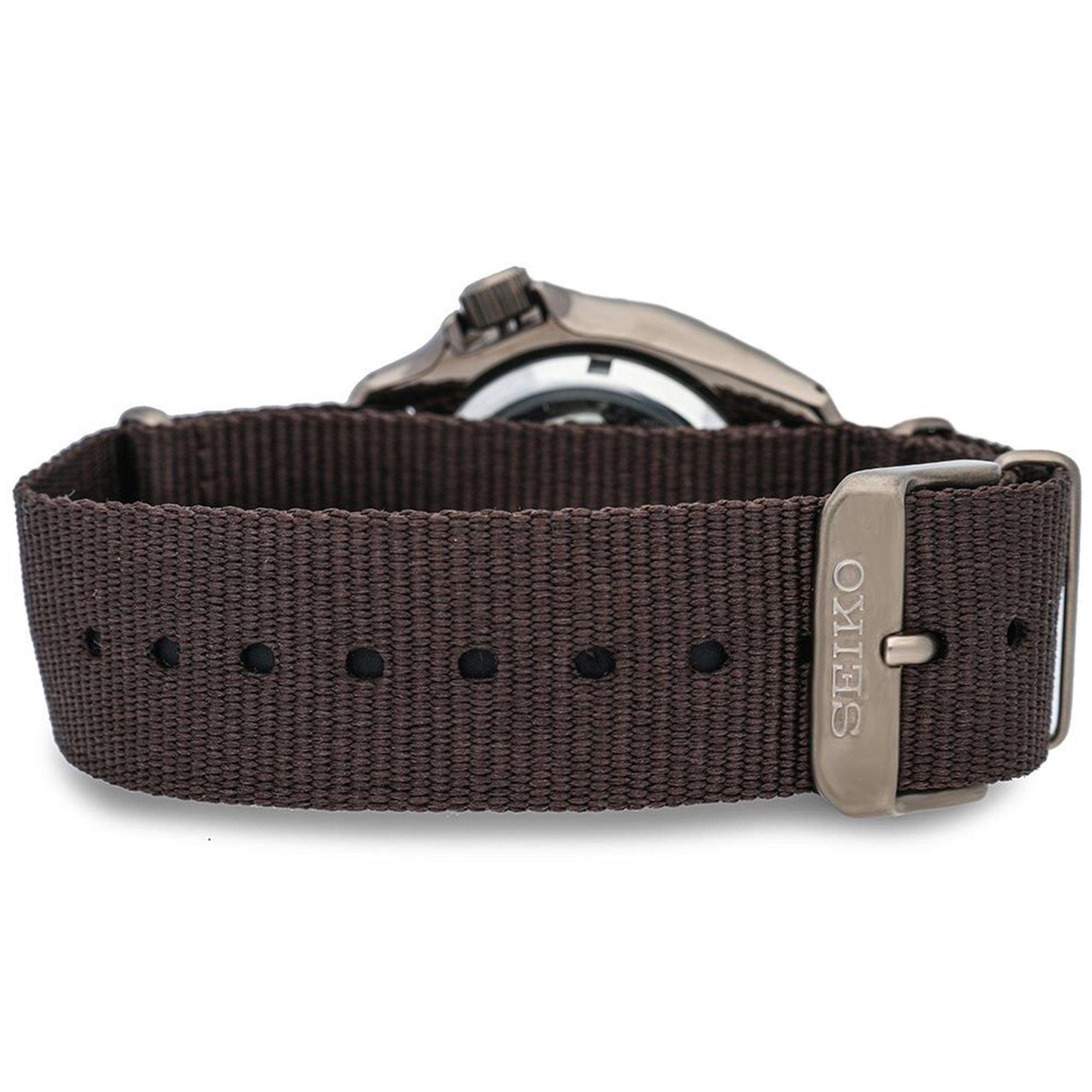 Seiko 5 Sports Stainless Steel Case Brown Canvas Strap Automatic Men's Watch SRPD85K1
