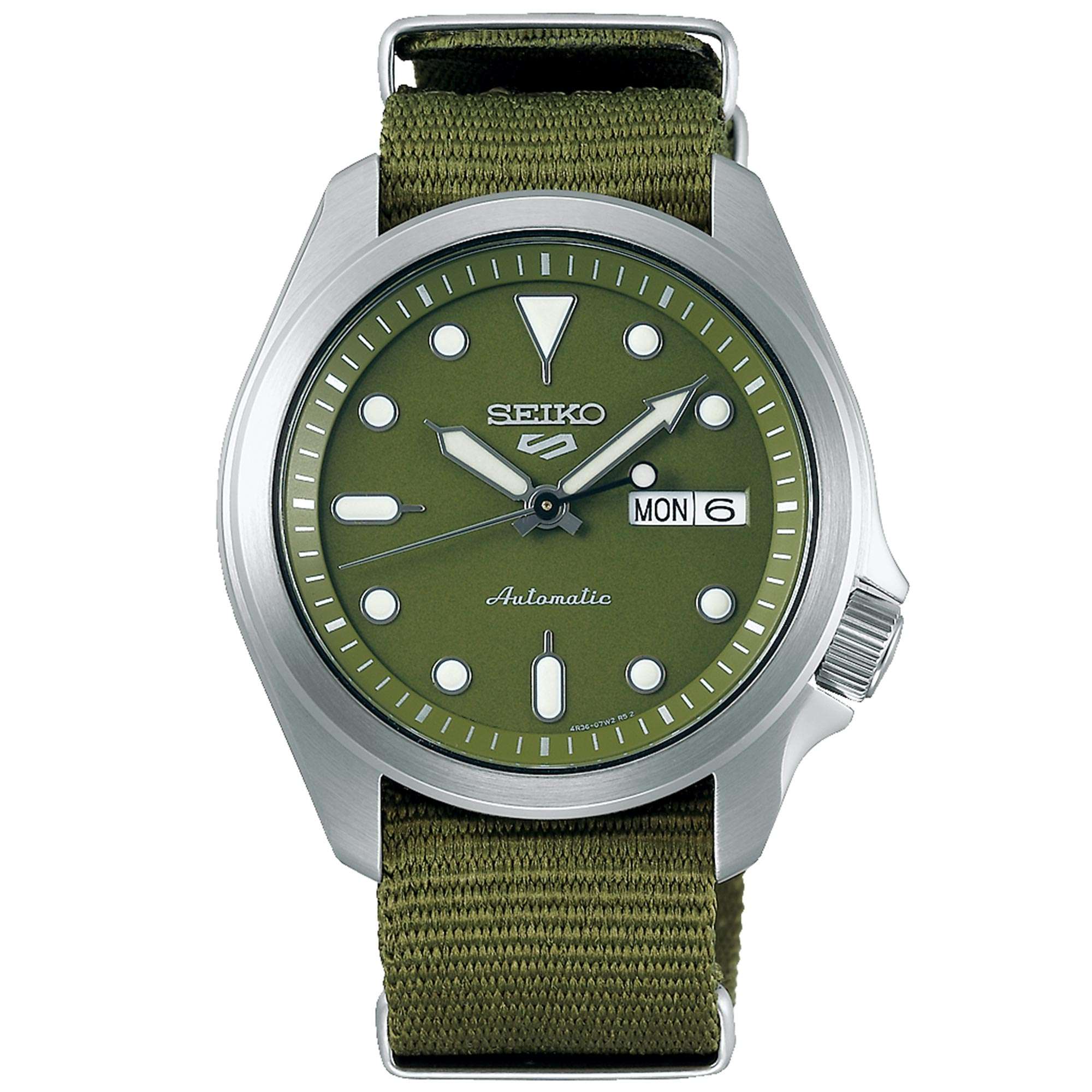 Seiko 5 Sports Green Dial Green Nylon Strap Men's Watch SRPE65K1