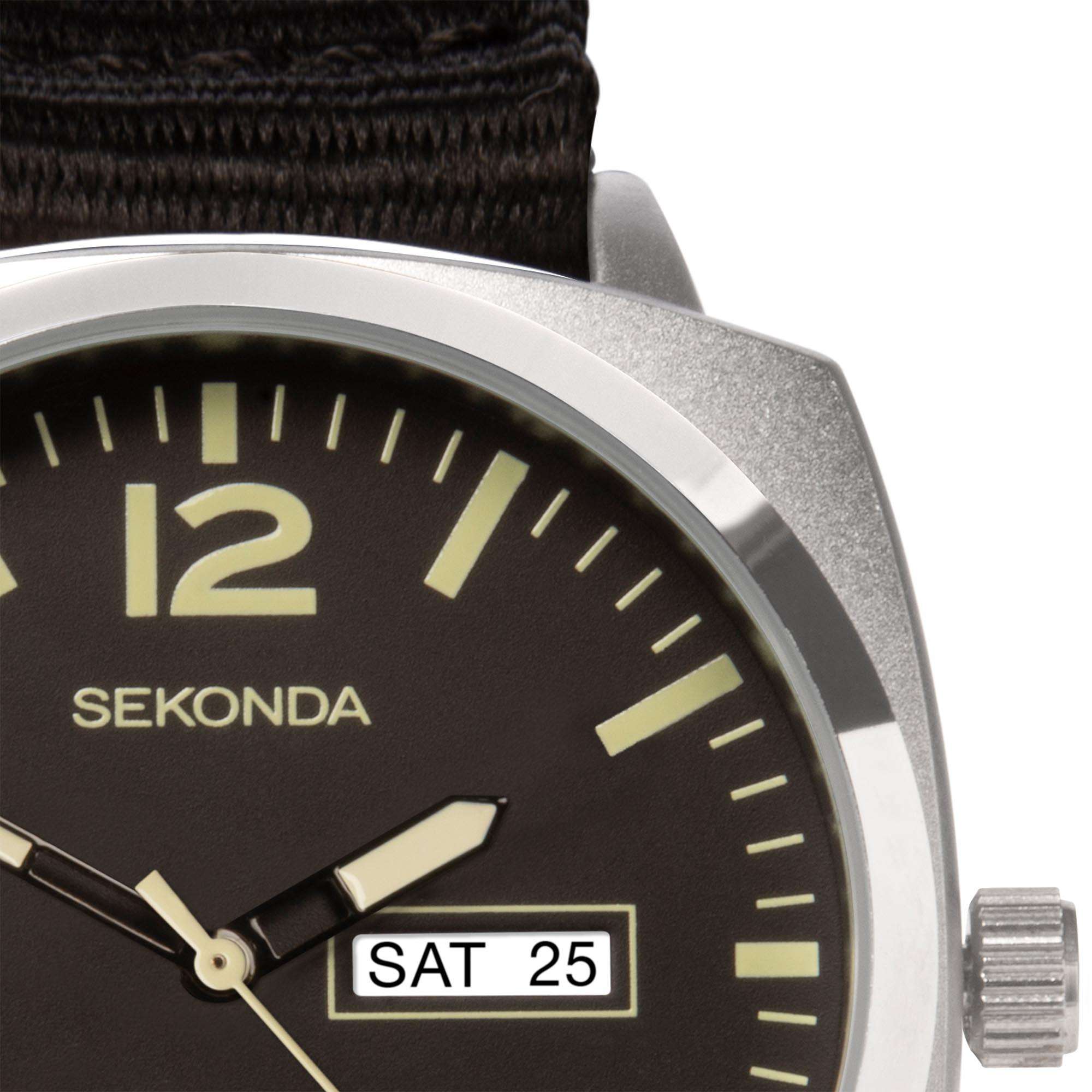 Sekonda Airborne Quartz Black Dial Black Strap Men's Watch 1992