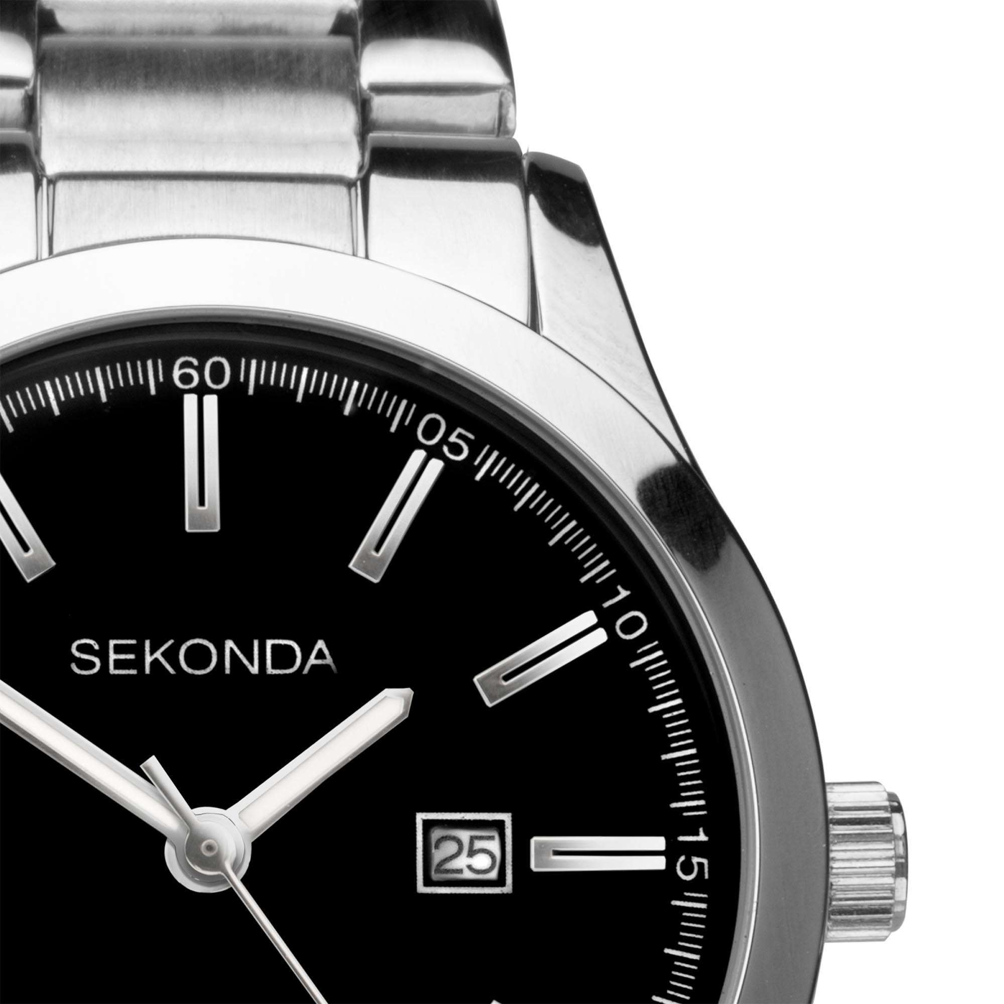 Sekonda ColourPop Quartz Black Dial Stainless Steel Bracelet Ladies Watch 40364