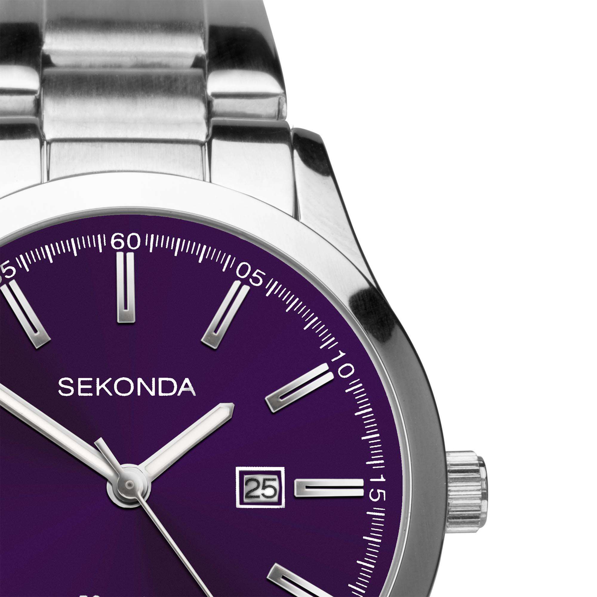 Sekonda ColourPop Quartz Navy Dial Stainless Steel Bracelet Ladies Watch 40366