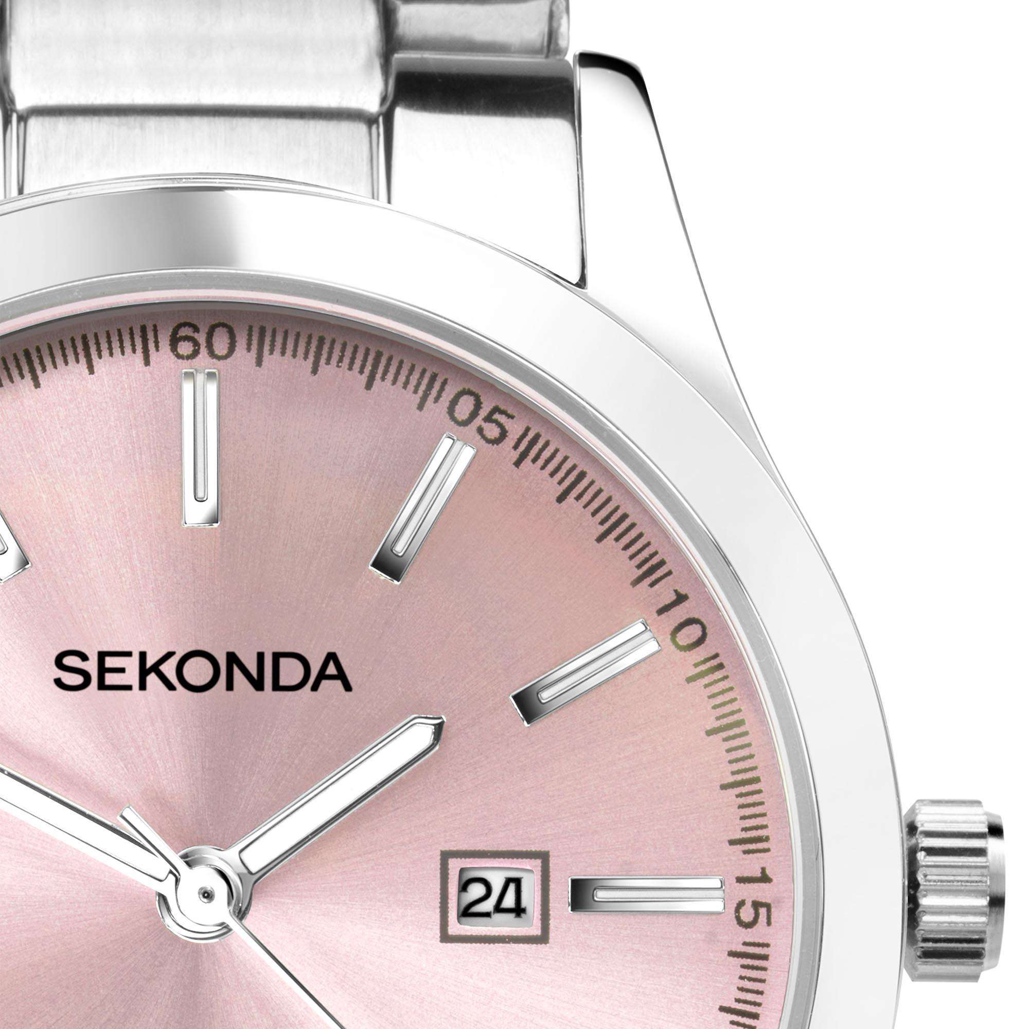 Sekonda ColourPop Quartz Pink Dial Stainless Steel Bracelet Ladies Watch 40398