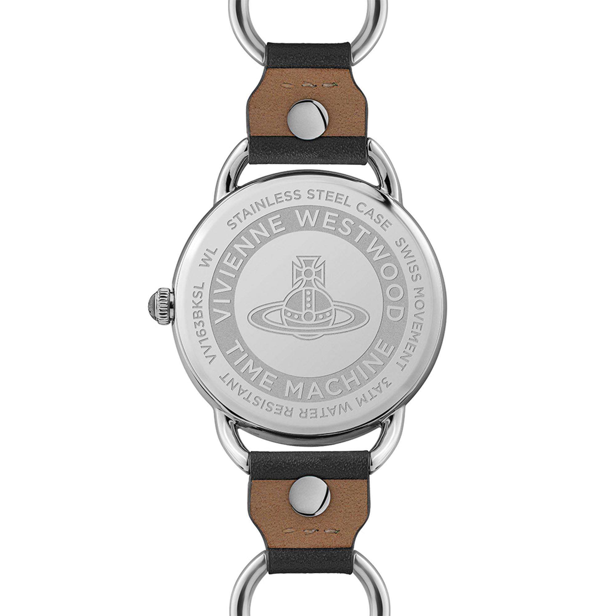 Vivienne Westwood Carnaby Quartz Black Dial Black Leather Strap Ladies Watch VV163BKSL
