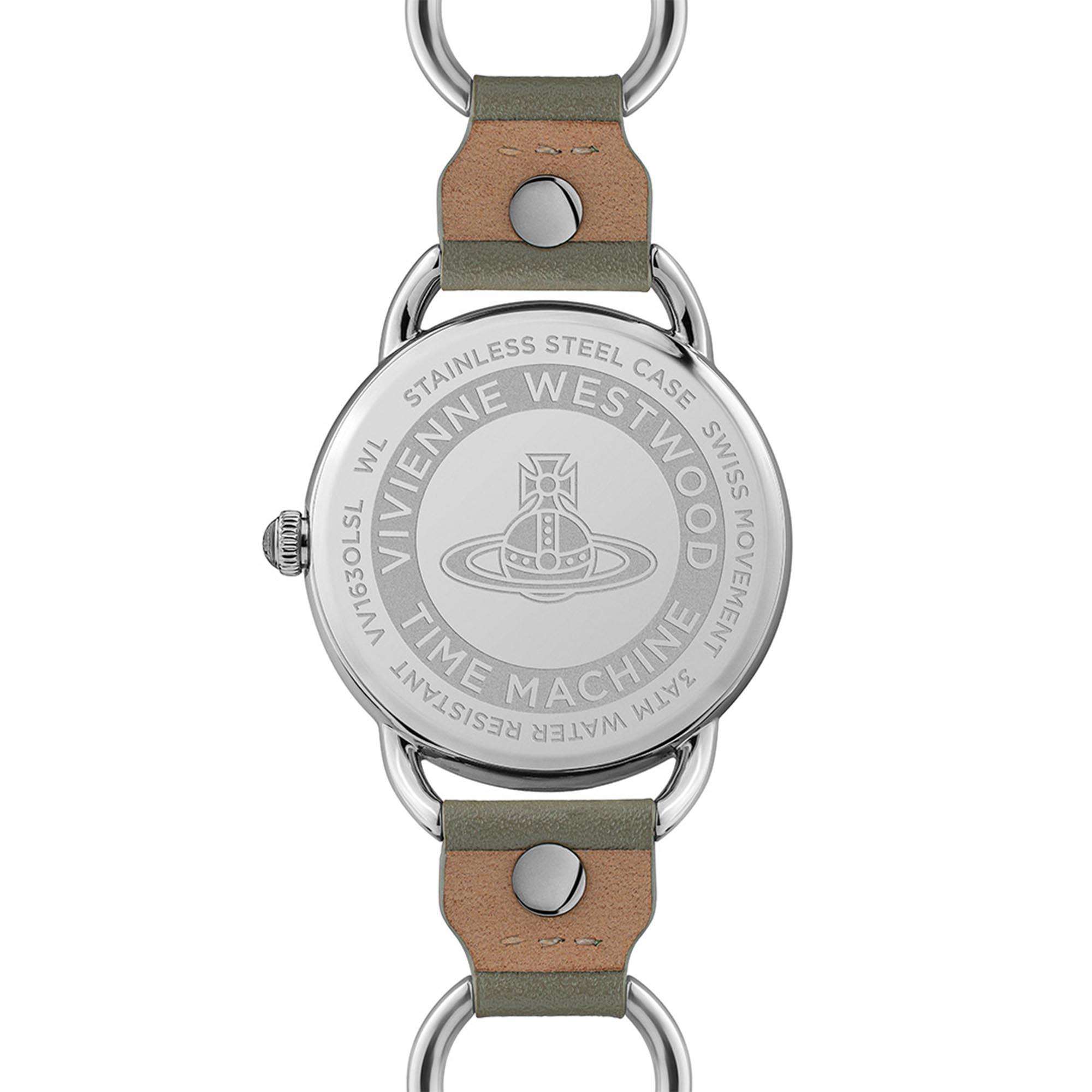 Vivienne Westwood Carnaby Quartz Olive Green Dial Olive Green Leather Strap Ladies Watch VV163OLSL