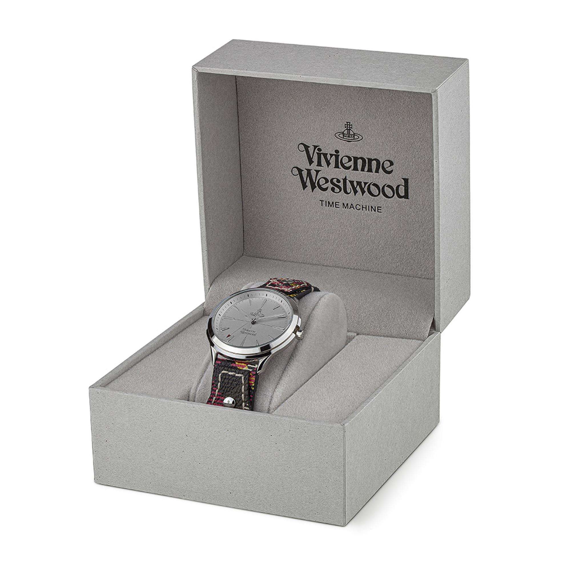 Vivienne Westwood The Elcho Quartz Silver Dial Tartan Leather Strap Ladies Watch VV255SLMT