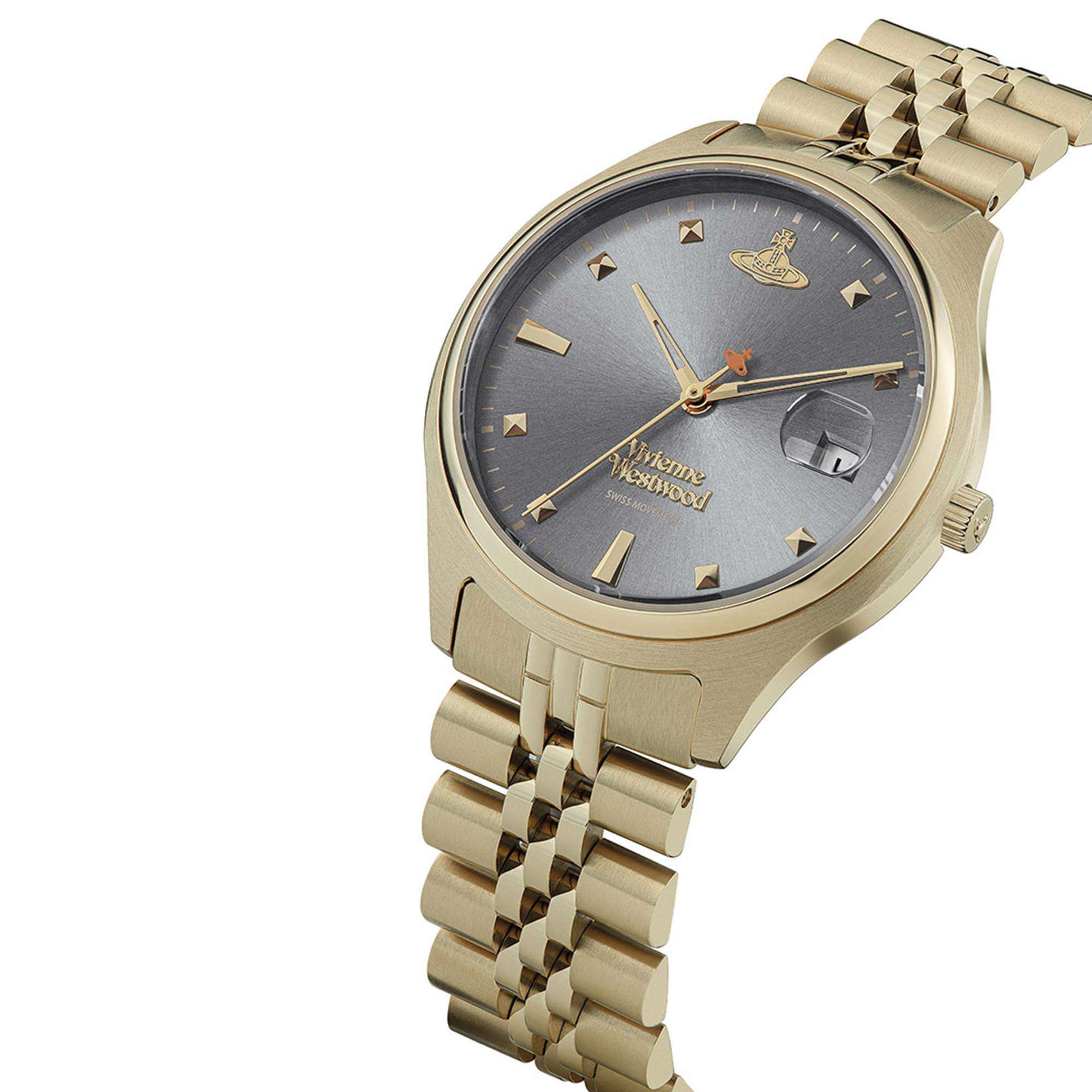 Vivienne Westwood Camberwell Quartz Grey Dial Gold Stainless Steel Bracelet Ladies Watch VV261GYGD