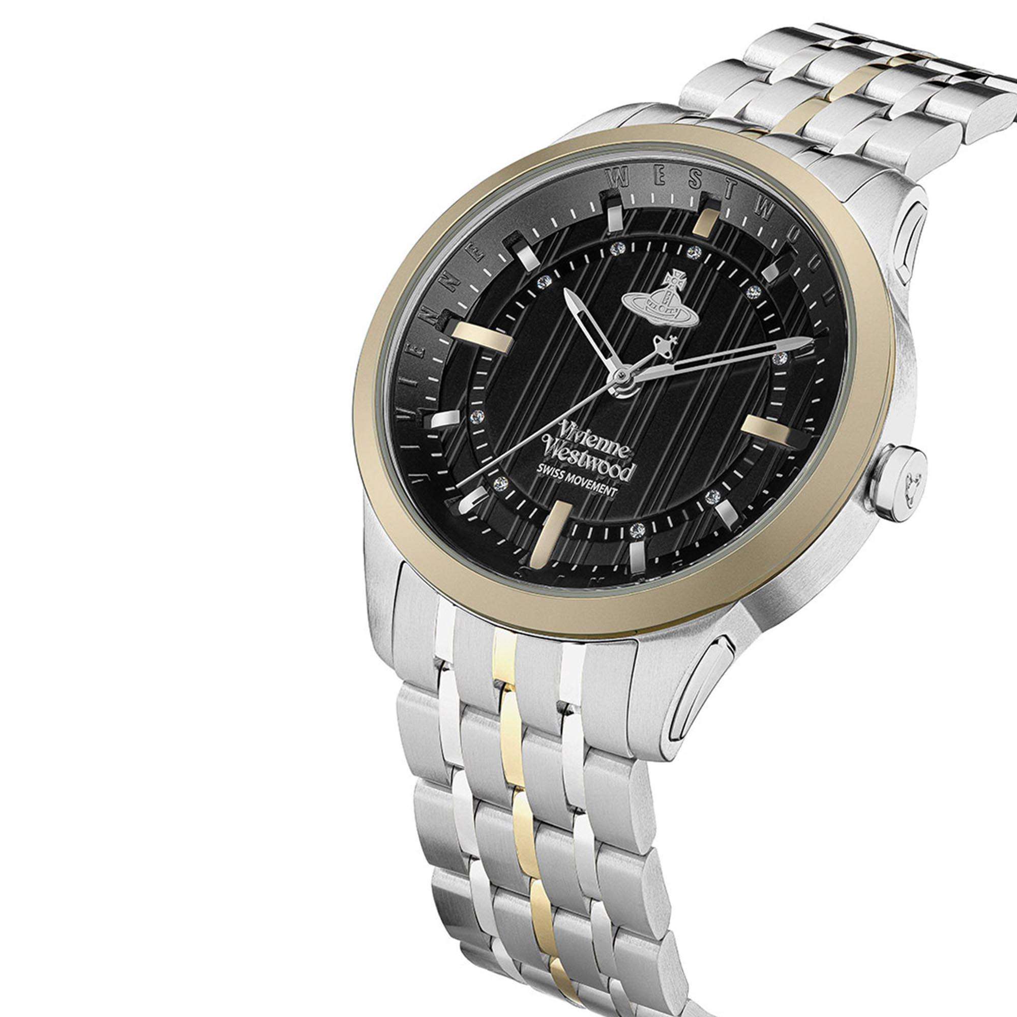 Vivienne Westwood East End Quartz Black Dial Stainless Steel Bracelet Ladies Watch VV262BKSG