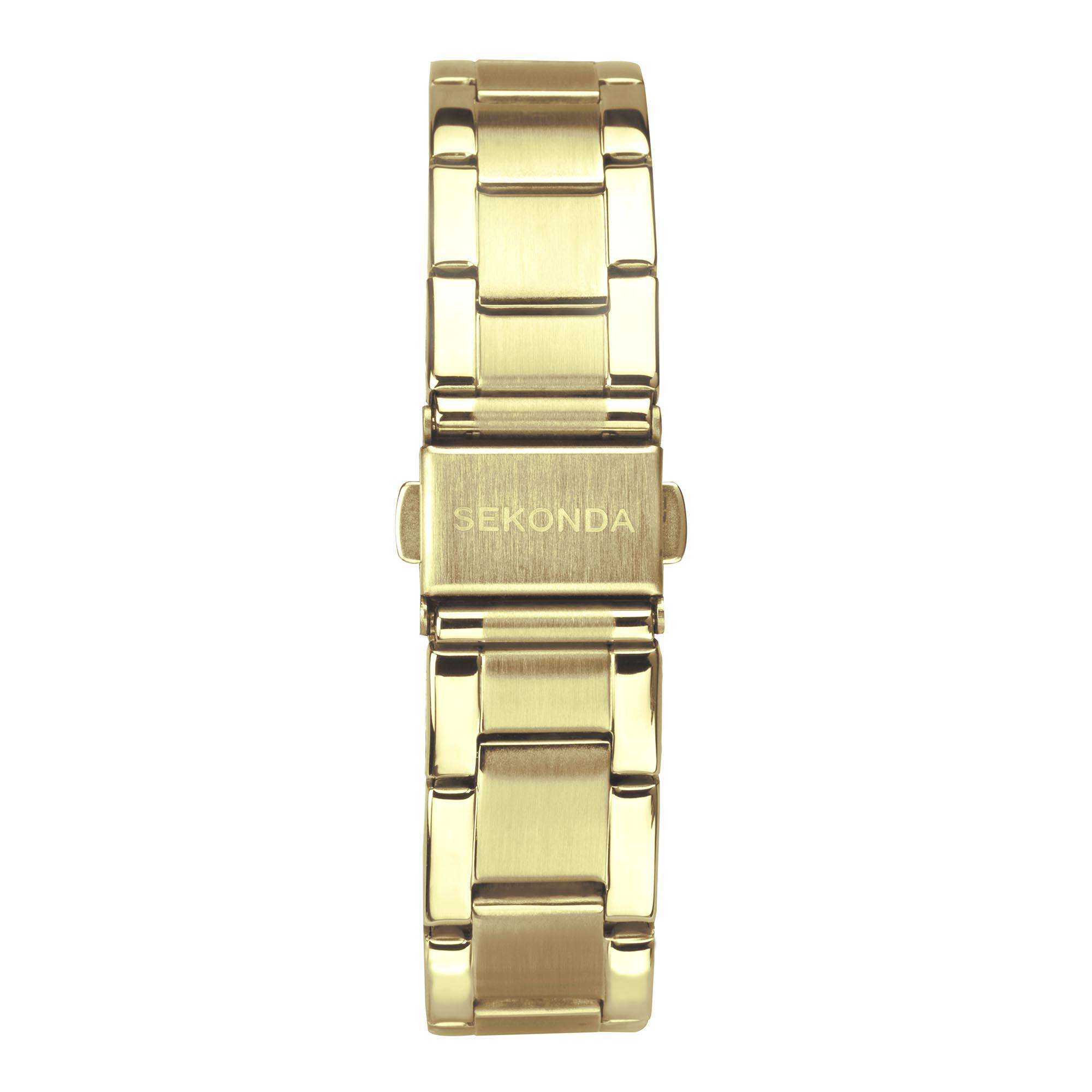 Sekonda Classic Colour Pop Quartz Champagne Dial Gold PVD Stainless Steel Bracelet Ladies Watch 40428