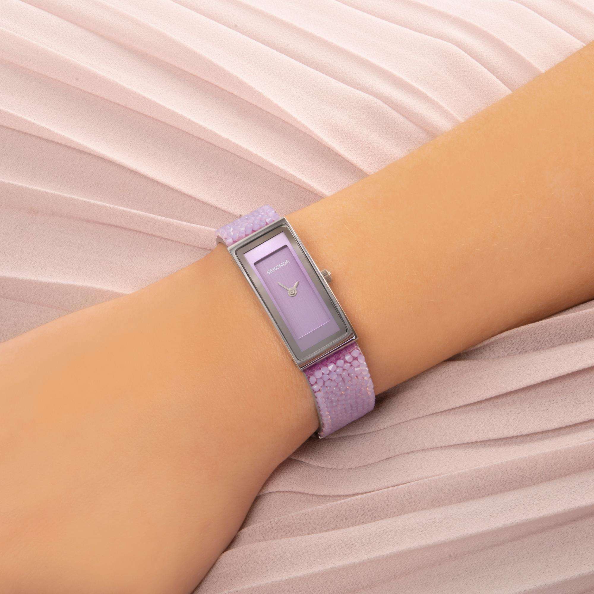 Sekonda Pastel Rocks Quartz Lilac Dial Lilac Strap Ladies Watch 40375