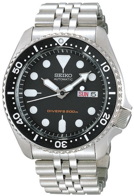 Seiko Diver's Automatic Black Dial Stainless Steel Jubilee Bracelet Men's Watch SKX007K2 REF: 62485 - WatchNation