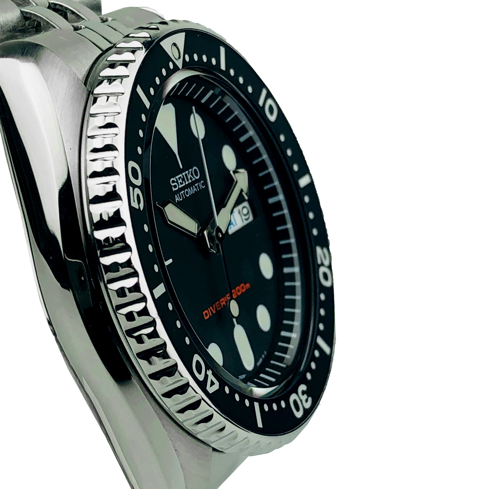 Seiko Diver's Automatic Black Dial Stainless Steel Jubilee Bracelet Men's Watch SKX007K2 REF: 62485 - WatchNation