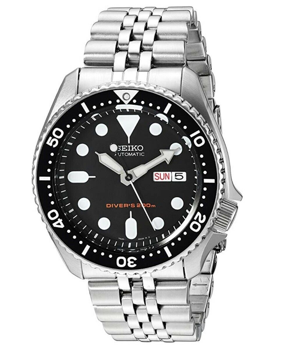 Seiko Diver's Automatic Black Dial Stainless Steel Jubilee Bracelet Men's Watch SKX007K2 REF: 62485 - WatchNation