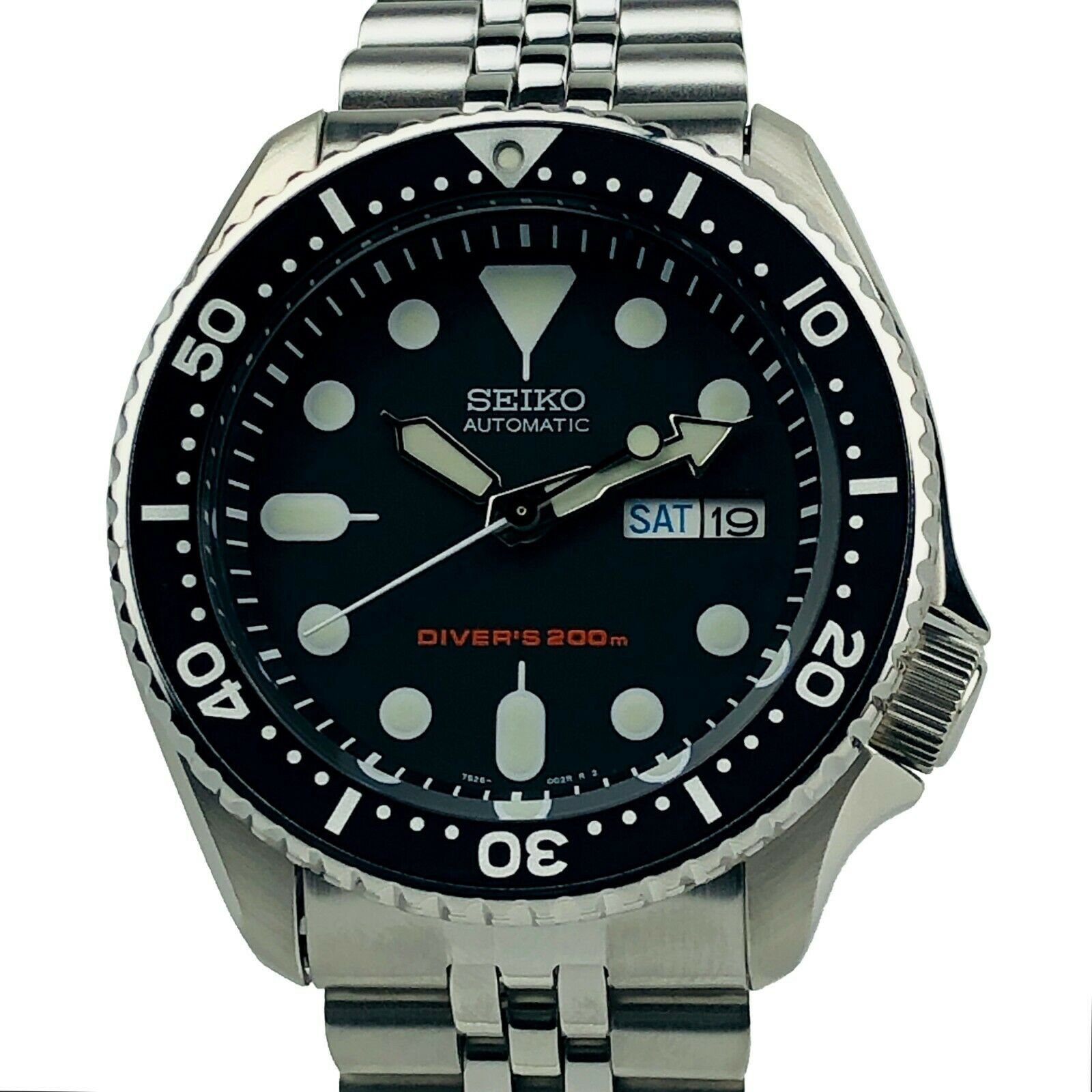 Seiko Diver's Automatic Black Dial Stainless Steel Jubilee Bracelet Men's Watch SKX007K2 REF: 62485 - WatchNation