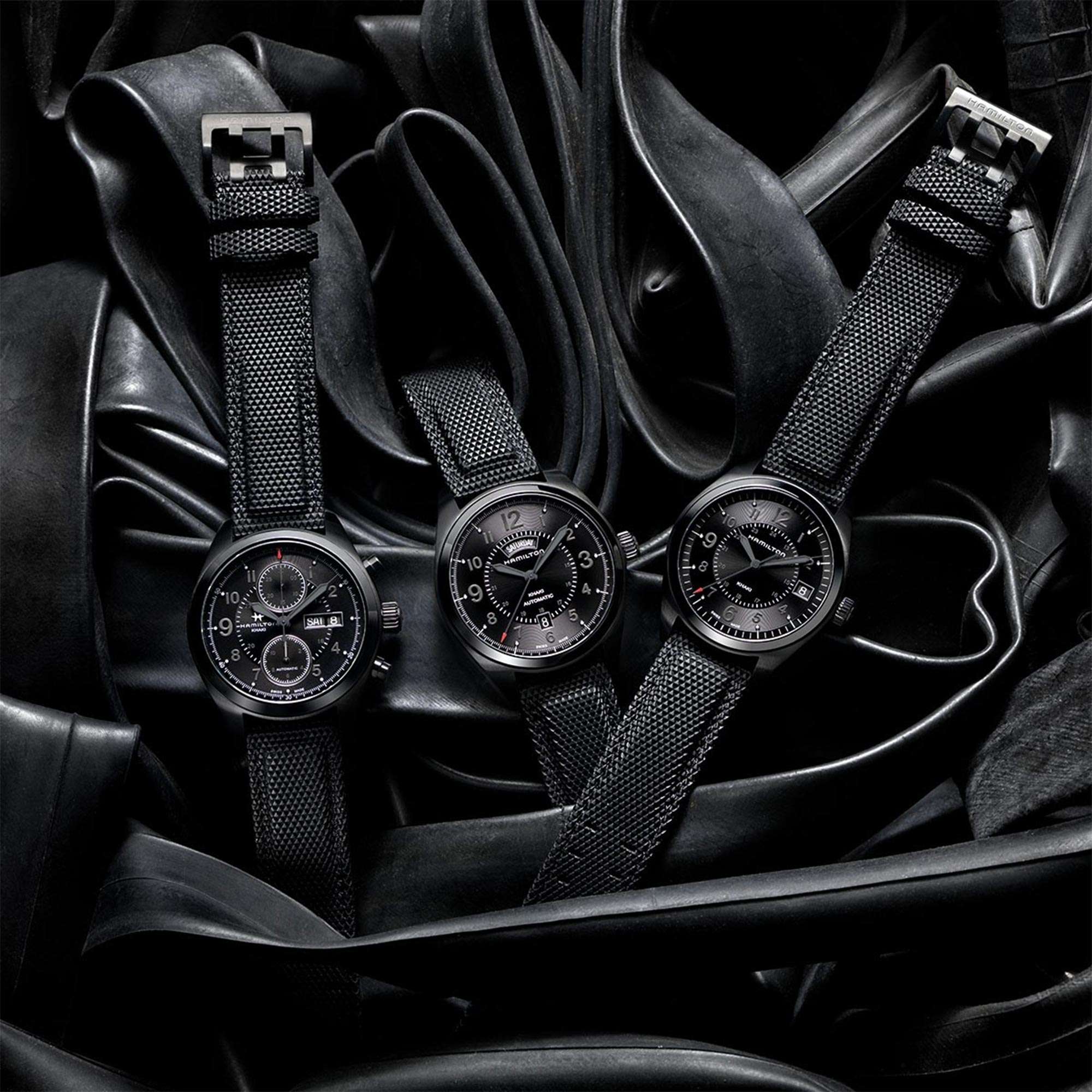 Hamilton Khaki Field Quartz Black PVD Synthetic Black Dial Men's Watch H68401735